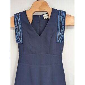 REISS Riviera Short Sleeve Embellished Sequin Bead V-Neck Fitted Mini Dress 4